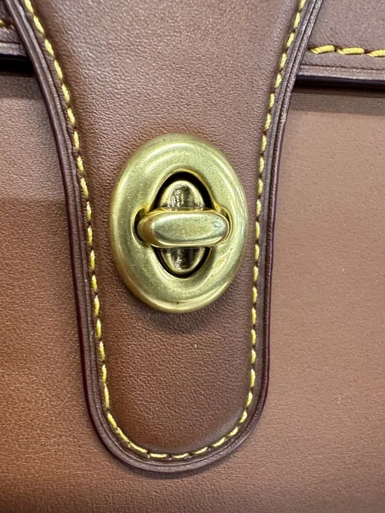 Brown Coach Willis Glovelesthered Top-Handle 18 Satchel with Crossbody Strap - Picture 2 of 11